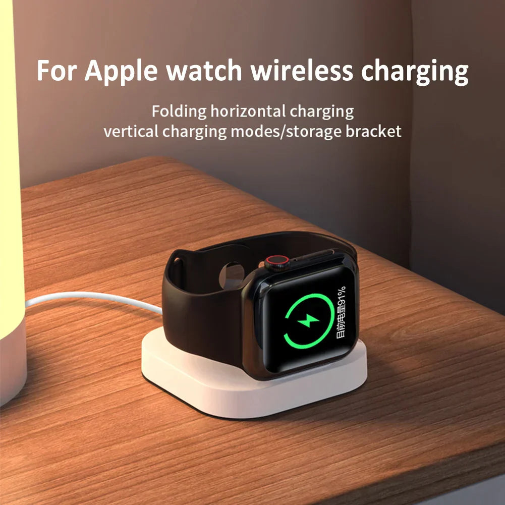 2 in 1 Portable Wireless Charger for IWatch 8 7 6 5 4 Magnetic Charging Dock Station Type C Charger for Apple Watch Series Ultra