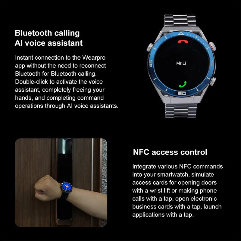 New Compass Smart Watch Men GPS Sport Track Fitness Watches Outdoor Compass Bluetooth Call HD Full Touch Screen NFC Smartwatch