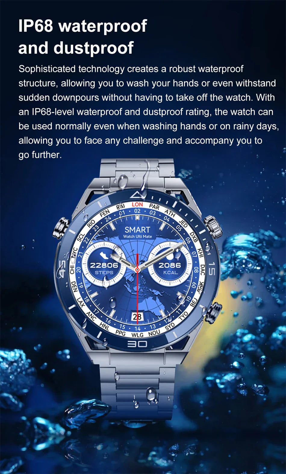 New Compass Smart Watch Men GPS Sport Track Fitness Watches Outdoor Compass Bluetooth Call HD Full Touch Screen NFC Smartwatch