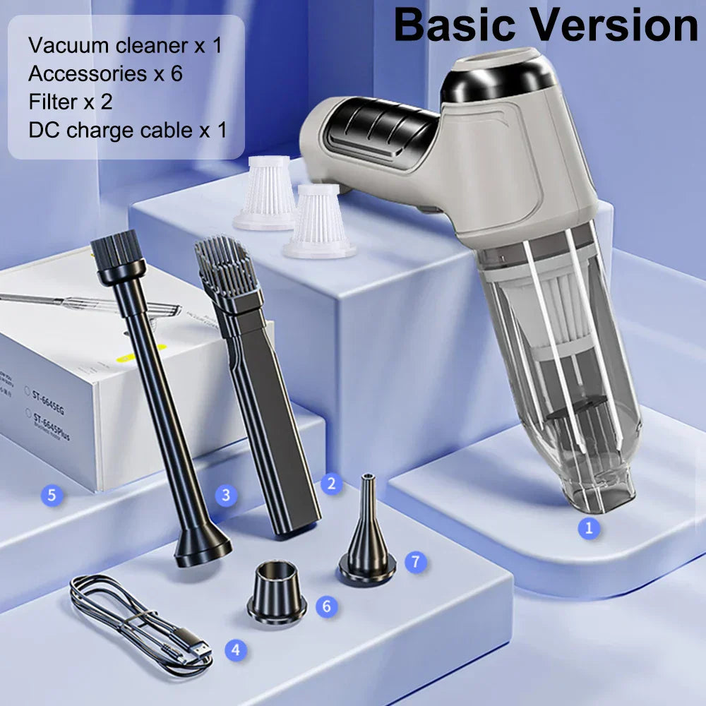 Car Vacuum Cleaner Wireless Portable Vacuum Cleaner 95000PA Strong Suction Handheld Mini Cleaner High Power Blower for Car Home