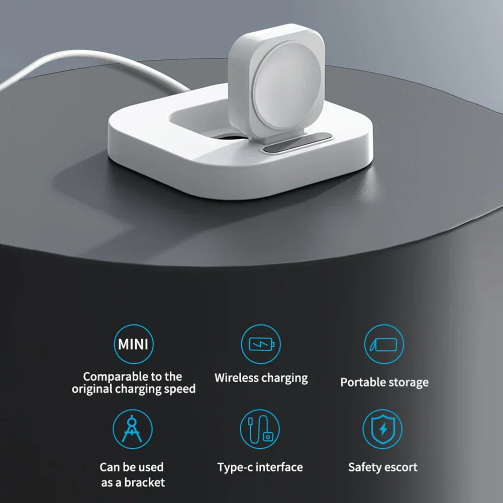 2 in 1 Portable Wireless Charger for IWatch 8 7 6 5 4 Magnetic Charging Dock Station Type C Charger for Apple Watch Series Ultra