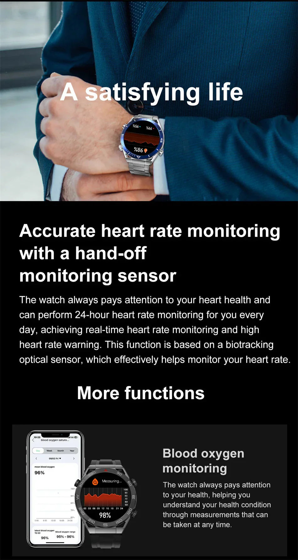 New Compass Smart Watch Men GPS Sport Track Fitness Watches Outdoor Compass Bluetooth Call HD Full Touch Screen NFC Smartwatch