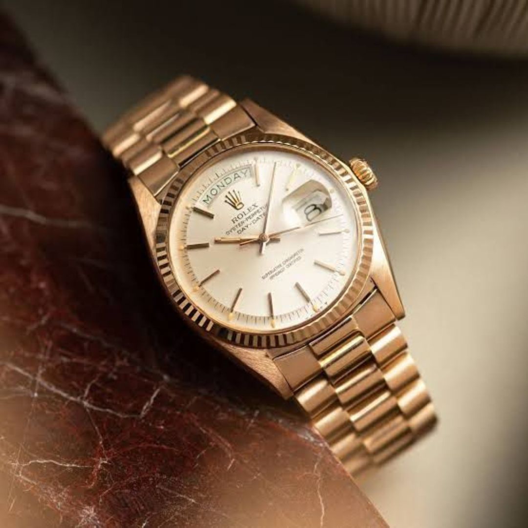 Rolex Day Date Rose Gold Silver Dial 1803